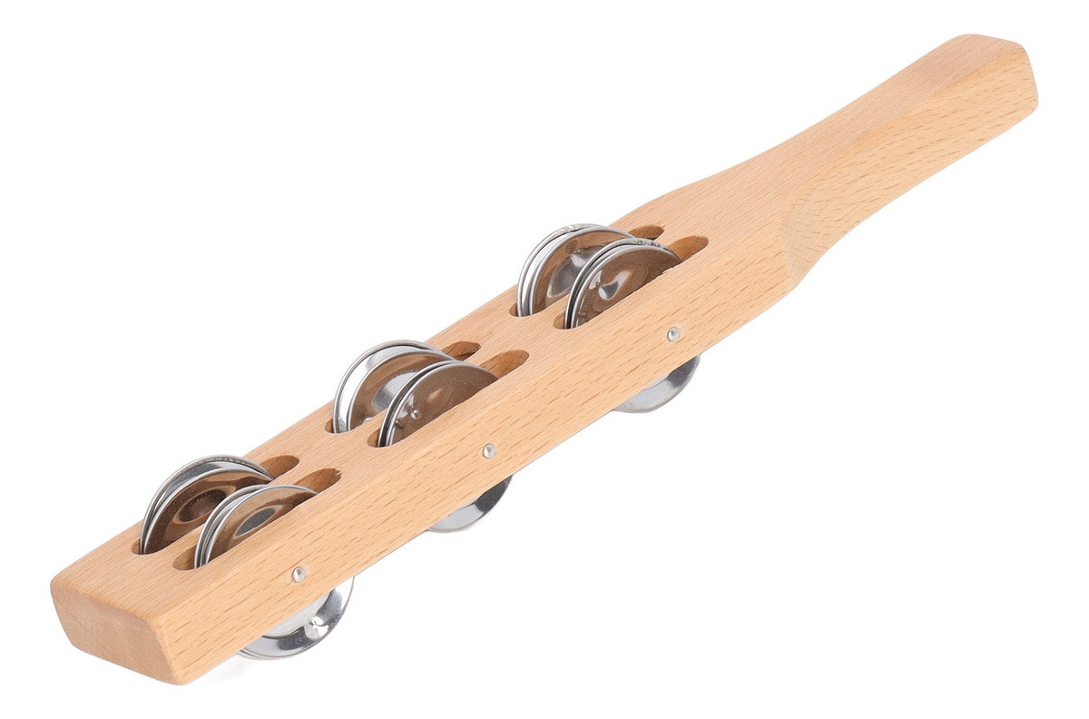 Mouse De Alça De Madeira Bell Stick Hand Jingle
