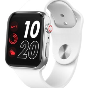 Smartwatch Iwo12 Série 5 44mm Prateado Pulseira Branco