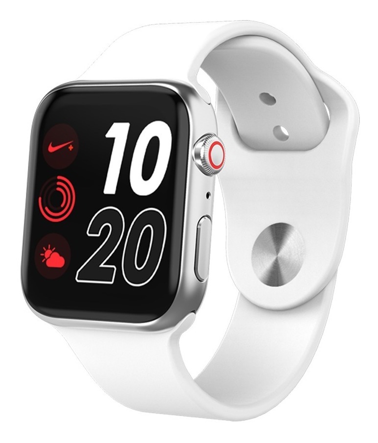 Smartwatch Iwo12 Série 5 44mm Prateado Pulseira Branco