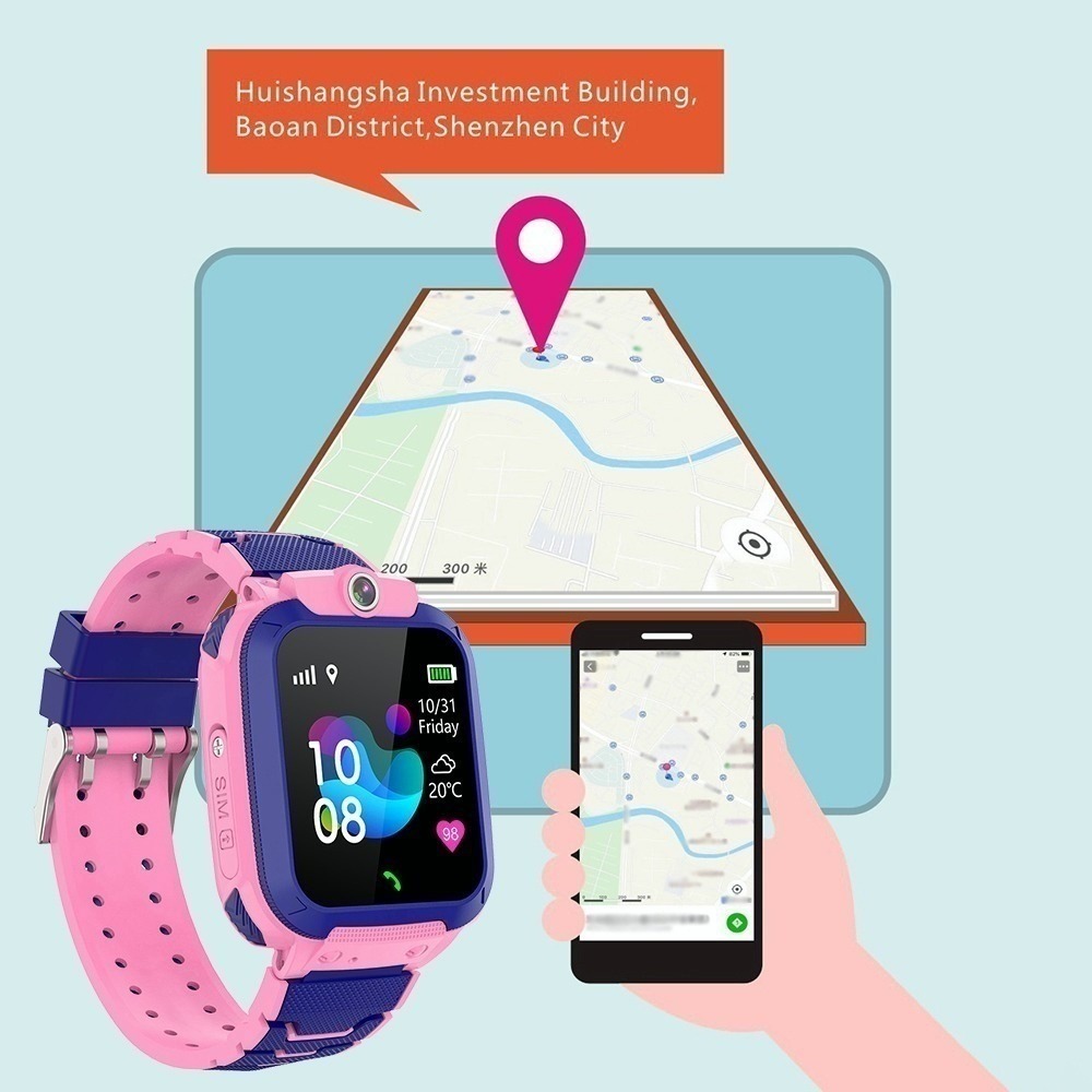 3pc Azul Smartwatch De C/localizador Lbs/llamada Sos P/menin - Imagem 6
