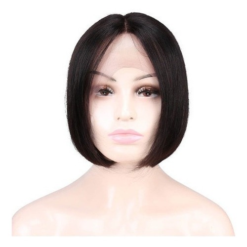 Peruca Cabelo Humano Curto Bob Suave 25-28cm #1b - Imagem 2