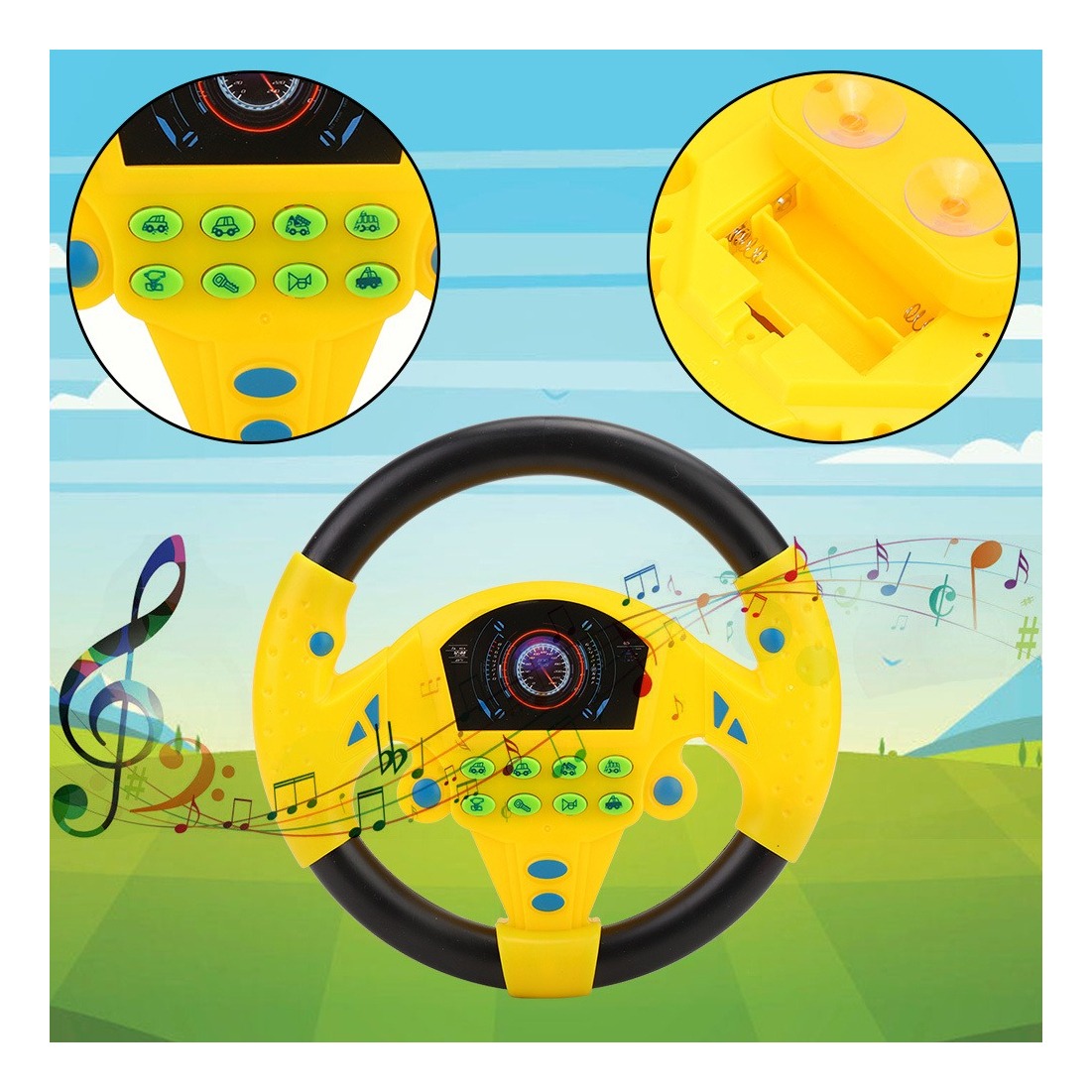 Baby Educational Copilot Volante Música Crianças - Imagem 9