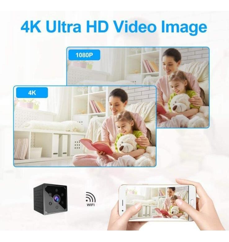 4k Hd Wifi Câmera Escondida Mini Câmera Sem Fio Espião - Imagem 2
