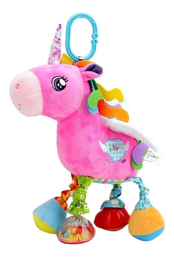 Brinquedo Chocalho Pelúcia P/ Berço Bebê Com Som- Unicórnio