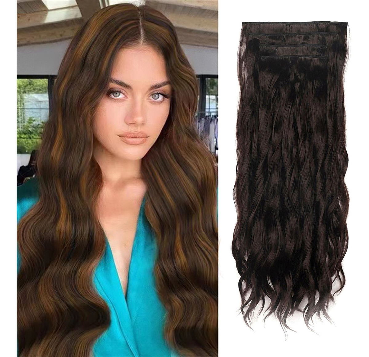 Peruca Feminina, Cabelo Comprido Encaracolado, Ondulado De Á - Imagem 20