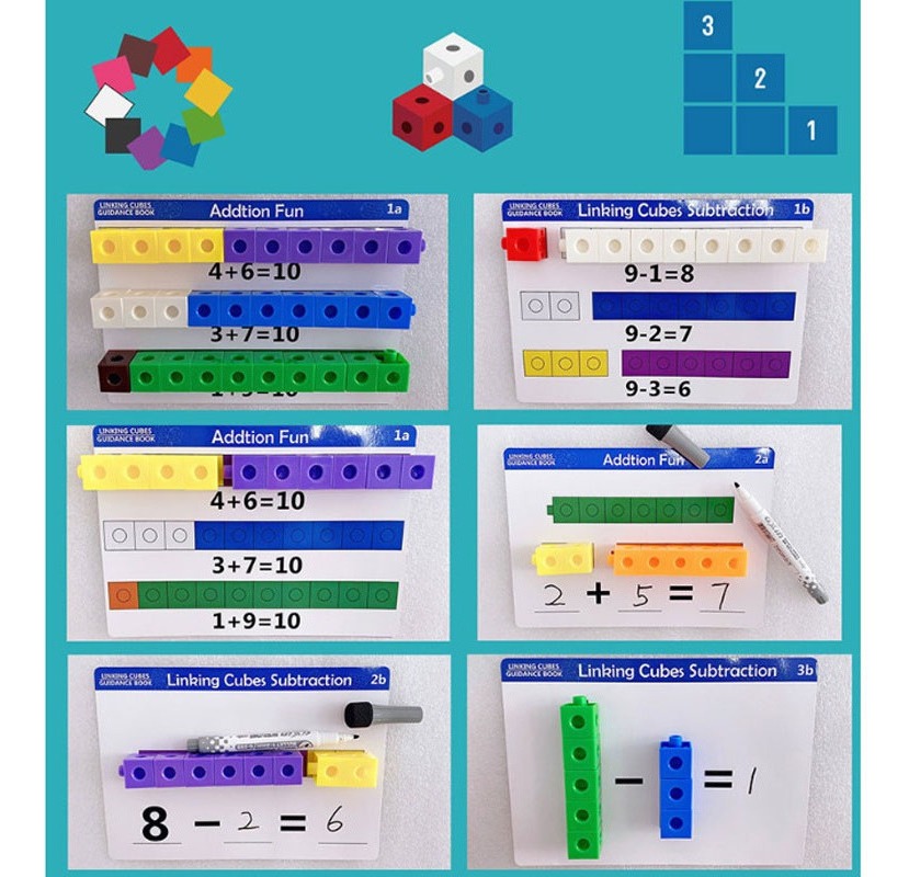 Cubo Matemático De Blocos De Construção Educacional Infantil - Imagem 7