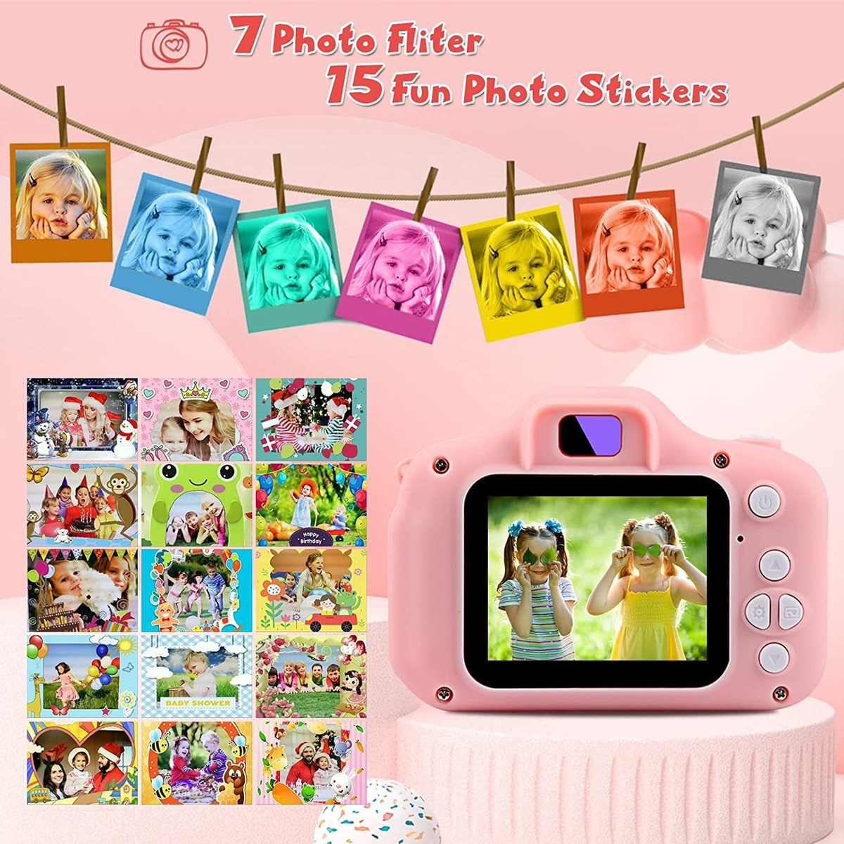 Câmera Infantil 1080p Mini Kids+cartão De 8gb+leitor - Imagem 3
