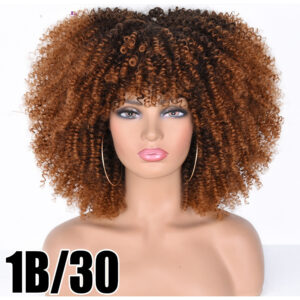 Afro Cabelo Sintético Mulheres Perucas Curtas Encaracoladas