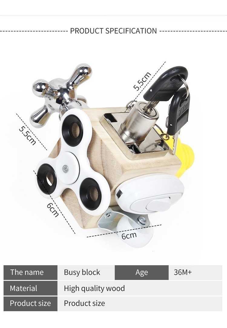 Cubo Sensorial Montessori/brinquedo Fidget - Imagem 4