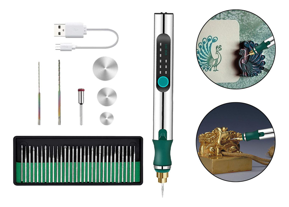 Kit De Ferramentas De Gravação Metal Sem Fio Micro Caneta - Imagem 9