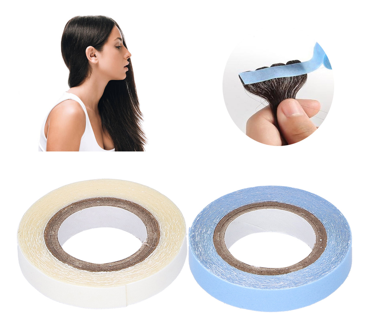 Fita De Peruca 2pcs Adesivo De Extensão De Cabelo Dupla Face - Imagem 6