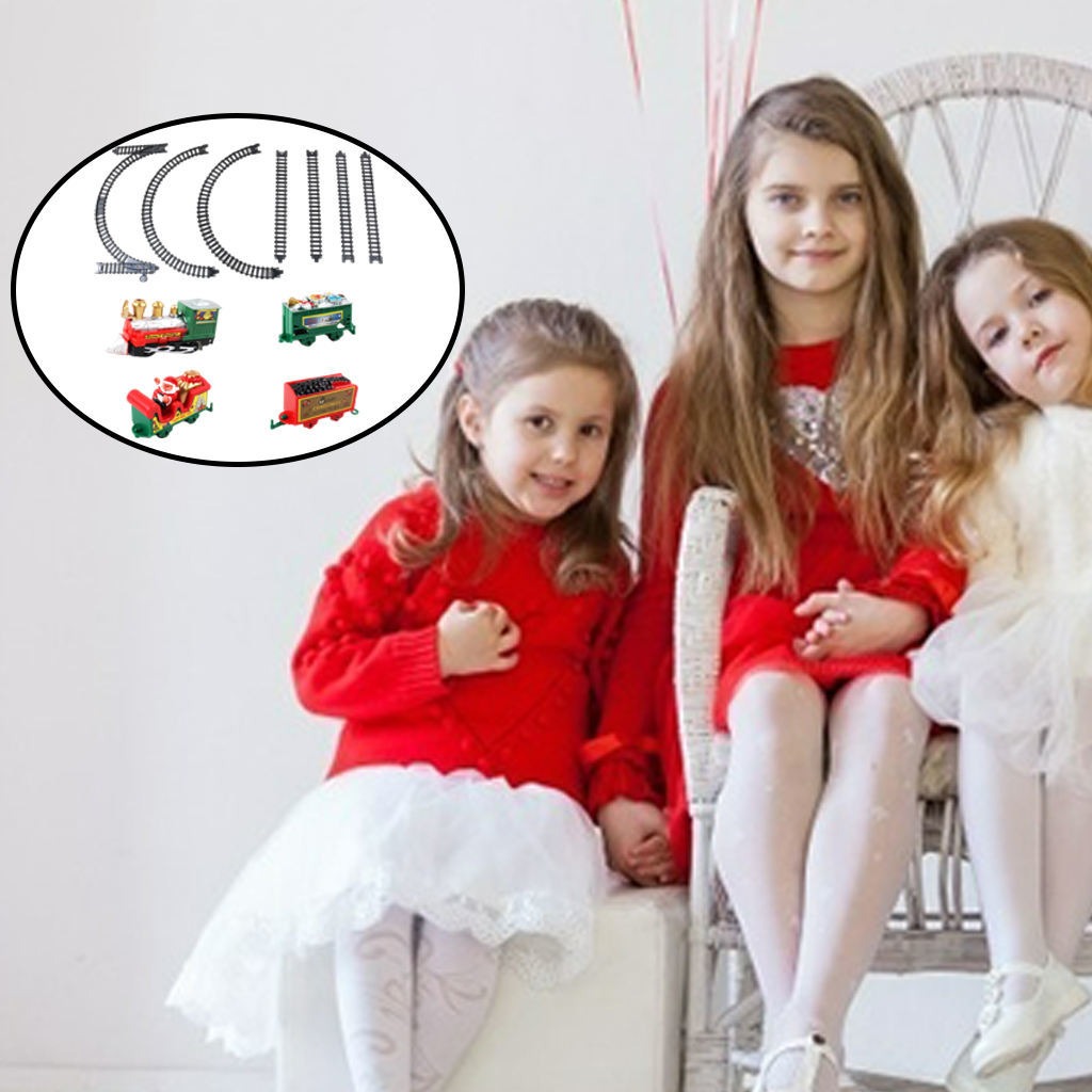 11 Tracks Trem Xmas Pcs Elétrica Ajuste Com Carro De Santa - Imagem 10
