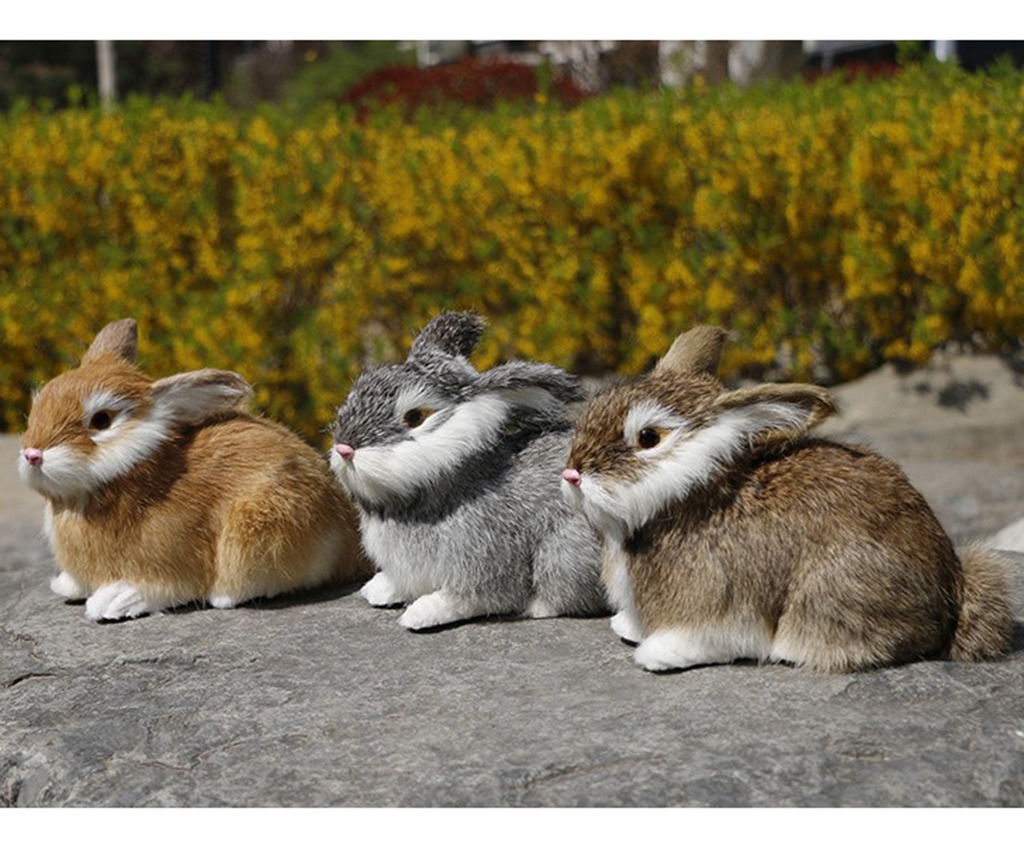 Pelúcia De Coelhos Realistas Modelo De Simulação 22cm - Imagem 20