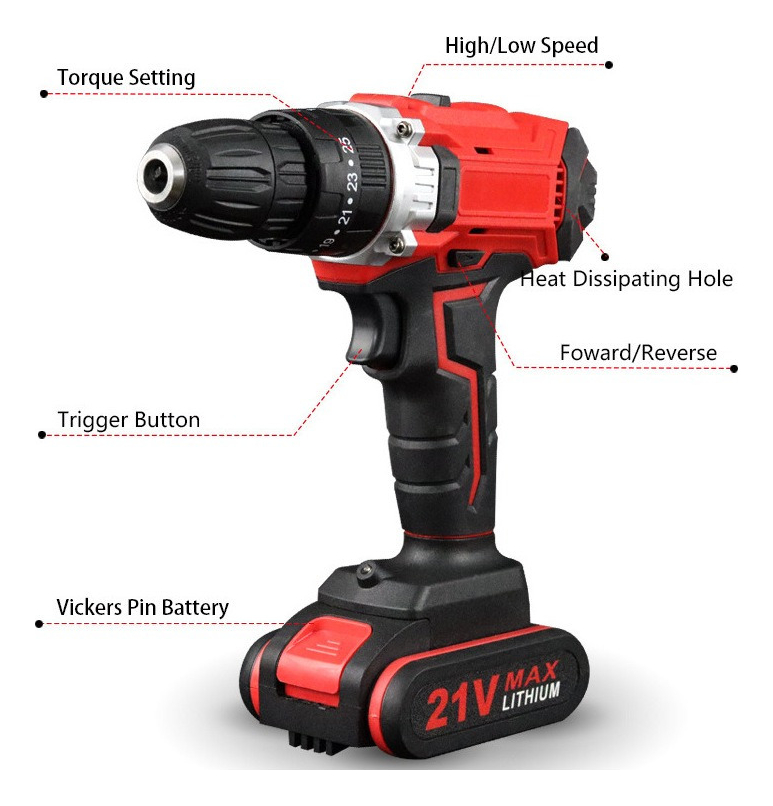 Furadeira E Parafusadeiras Berbequim Elétrico +2 Bateria - Imagem 4
