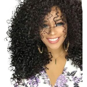 Peruca De Renda Afro Cacheado Feminina Natural De Cachos Com