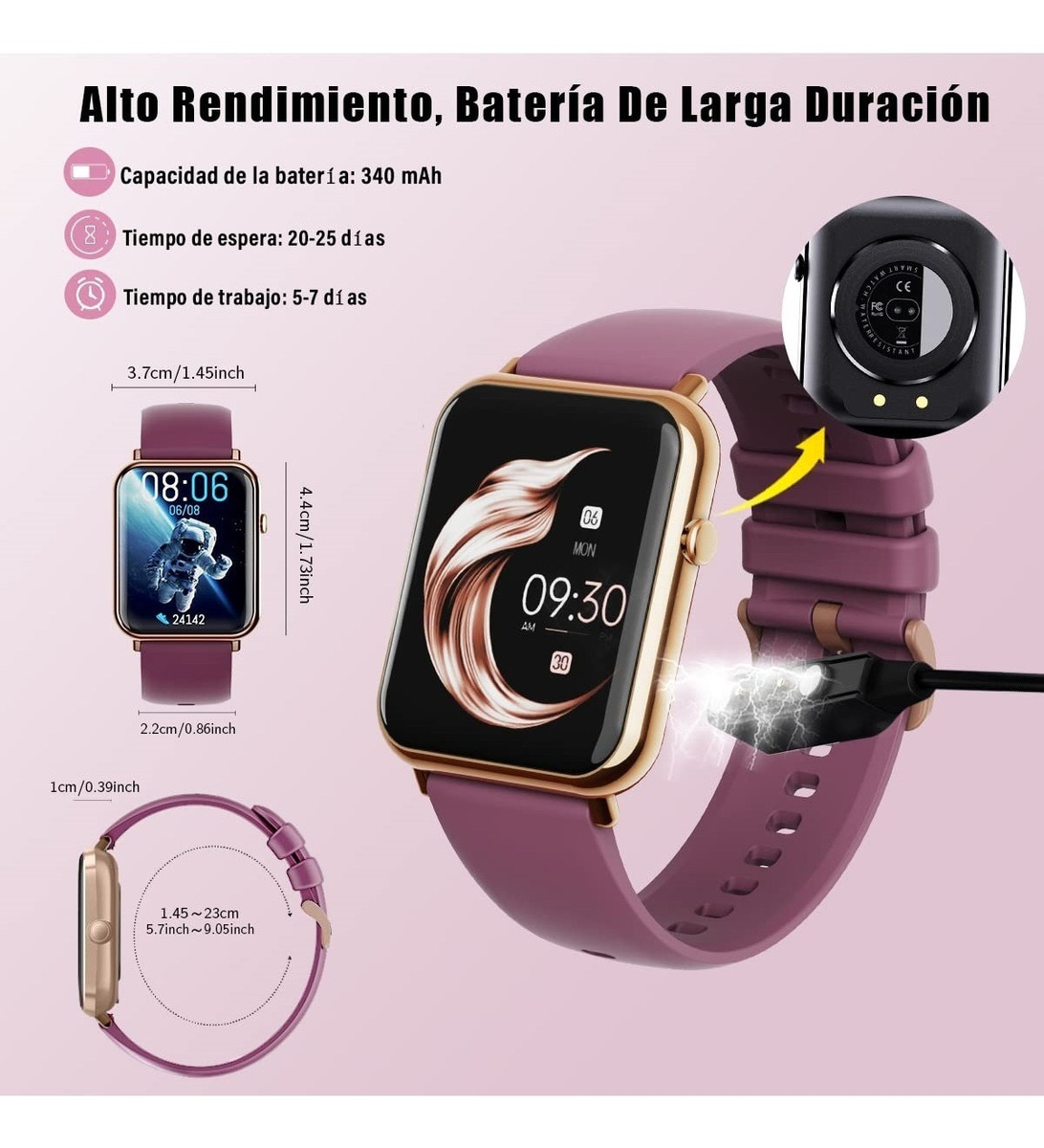 Smartwatch Smartwatch Para Mulheres À Prova D'água Para - Imagem 5