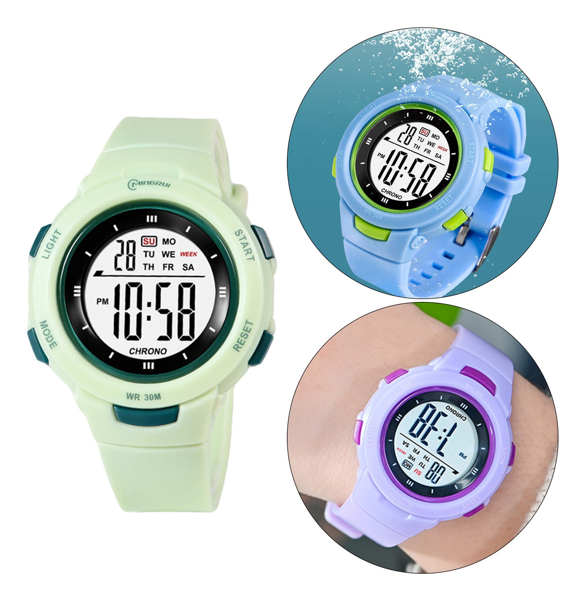 Meninos Girls Digital Watch Electro Impermeável Ao Ar Livre - Imagem 42