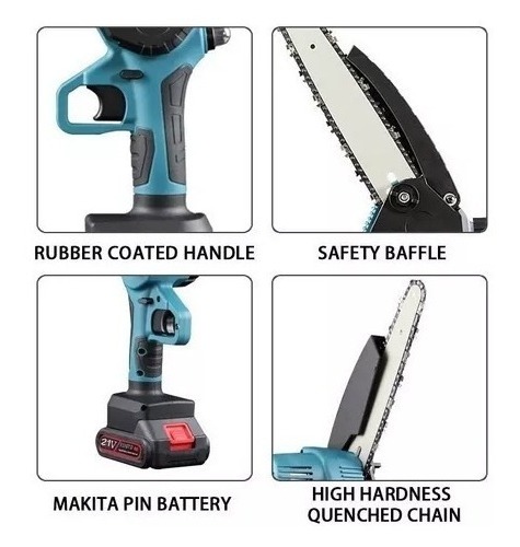 Battery Saw Mini Chainsaw 21v 1200w 6 2 Battery - Imagem 3