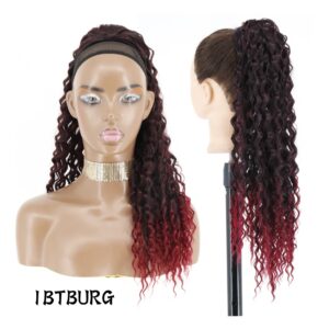 Feminino Extensão Rabo Cavalo Longo Ondulado Afro Cordão
