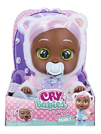 Cry Babies Dressy Pearly 12 Baby Doll Vestido Azul Branco - Imagem 4