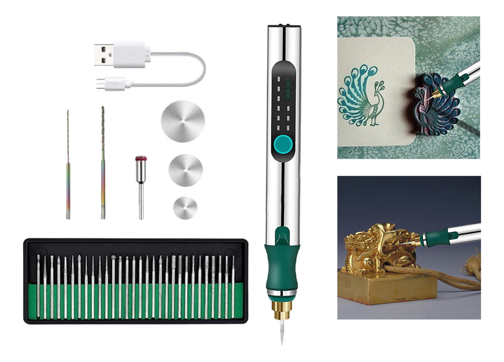 Kit De Ferramentas De Gravação Metal Sem Fio Micro Caneta - Imagem 8