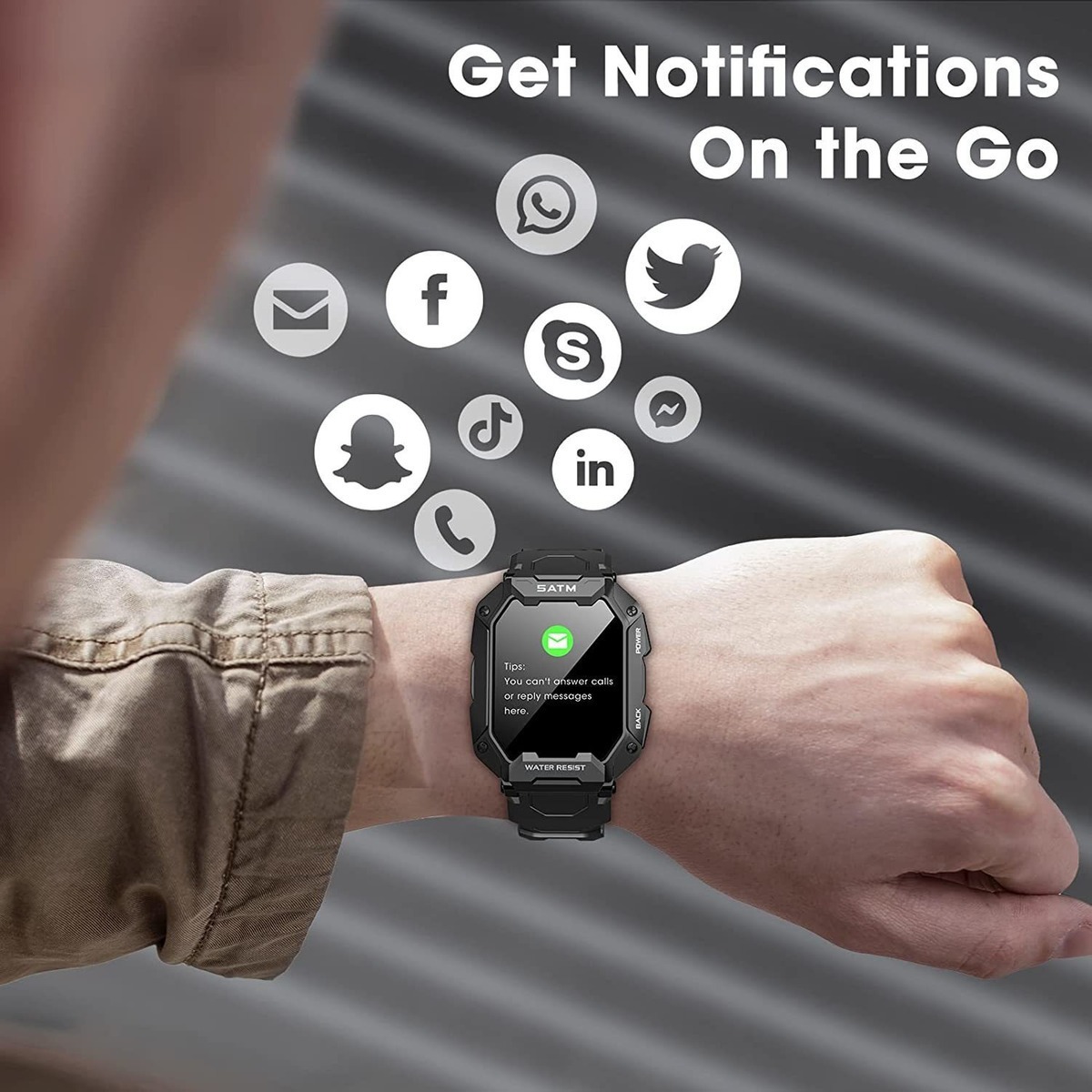 Rastreador De Condicionamento Físico Tático Smartwatches 5at - Imagem 12