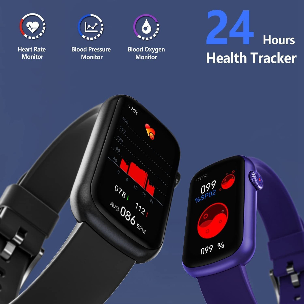 Fitness Tracker Smart Watch Spo2 Para Telefones Android E Io - Imagem 3