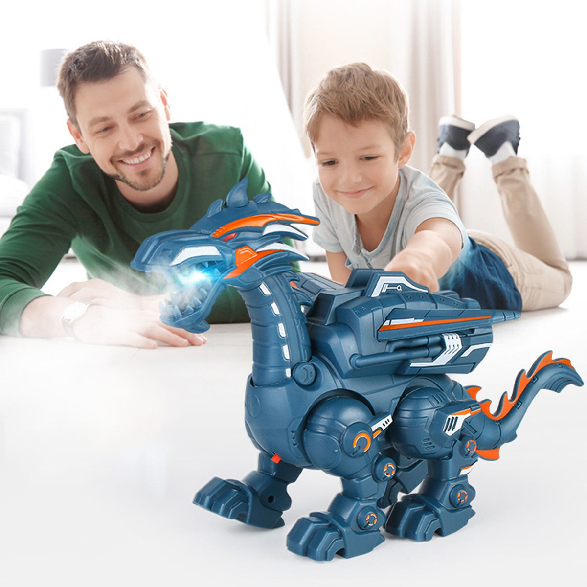 Andando Elétricos Crianças Dragão Brinquedos Robô Azul - Imagem 4