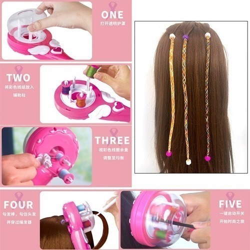 Brinquedo De Trançado De Cabelo Mágico Infantis Beleza - Imagem 4