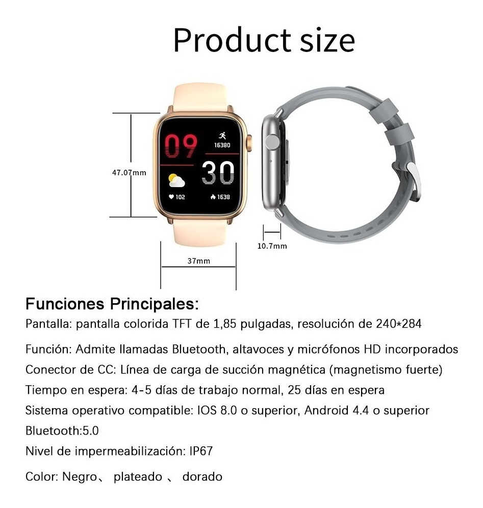 1.83 Smartwatch Feminino, À Prova D'água, Telefone - Imagem 8