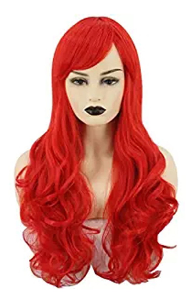 Pequena Sereia Ariel Peruca Ondulado Cosplay Vermelho Encara - Imagem 4