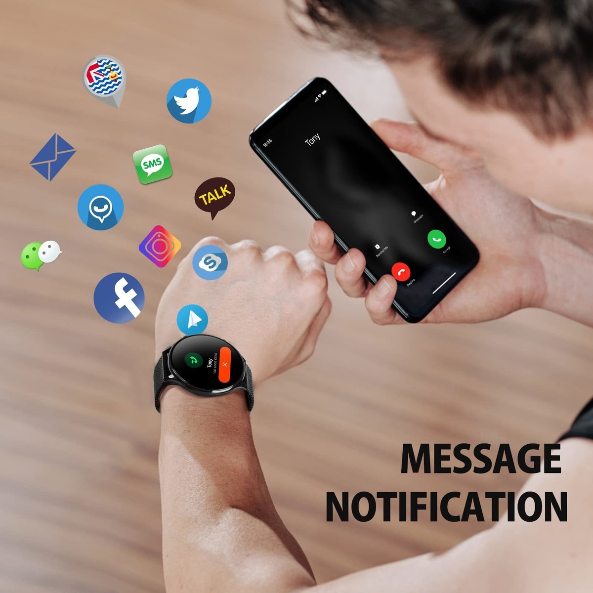 Smartwatch Masculino Feminino, À Prova D'água Ip68 - Imagem 5