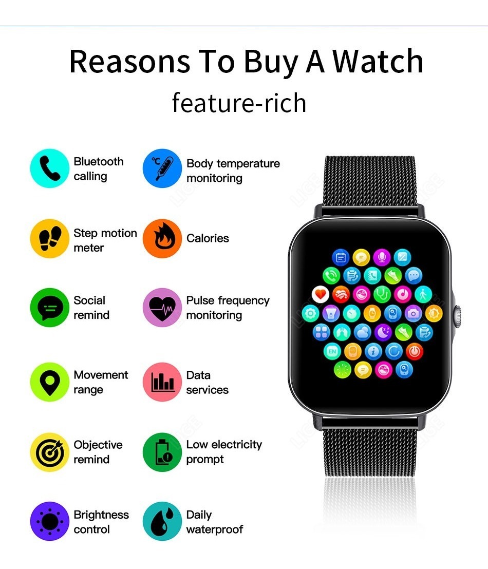 Smartwatch Bluetooth Esportivo À Prova D'água - Imagem 27