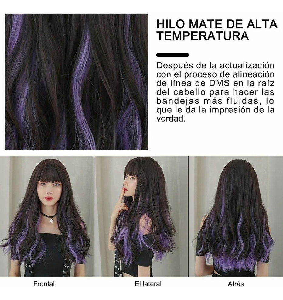 Peruca De Duas Toneladas De Cabelo Longo Cacheado Em Fibra S - Imagem 7