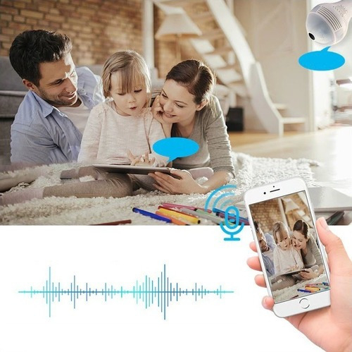Lâmpada Espiã Câmera Ip 360° Hd Led Wifi Icsee - Imagem 4