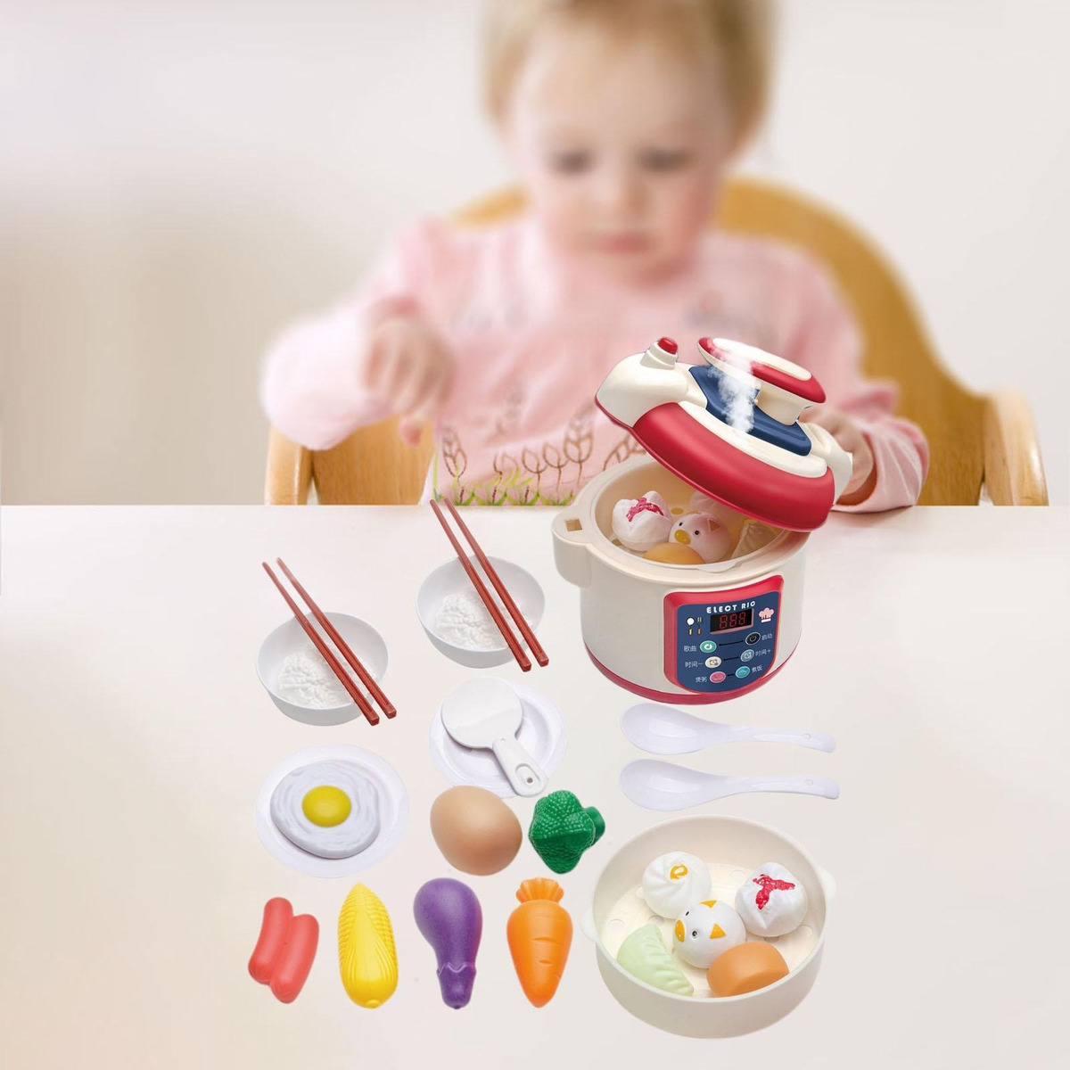 25 Peças De Cozinha Brinquedo Panela De Arroz Infantil - Imagem 4