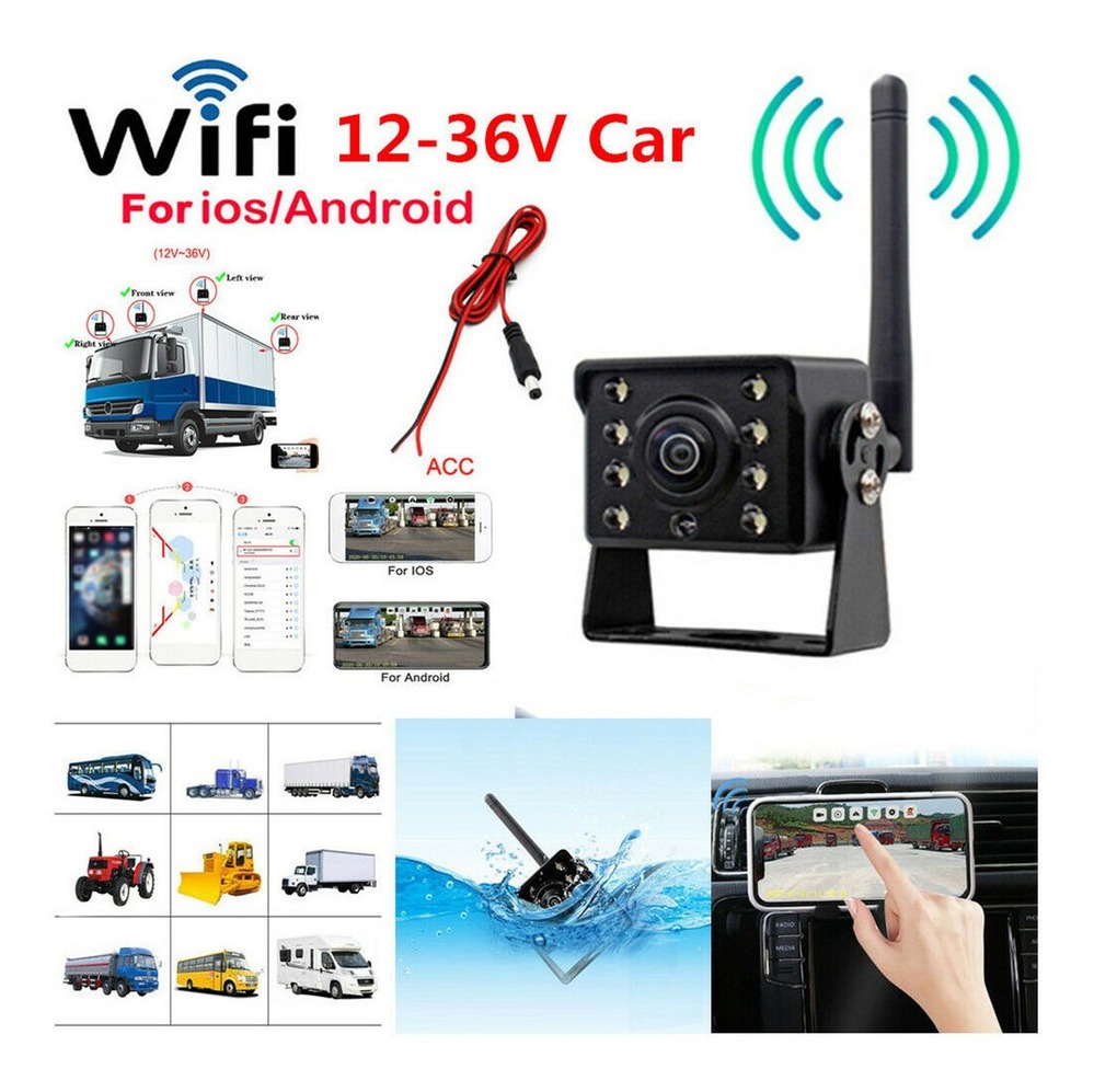 Câmera De Visão Traseira De Carro Sem Fio Wifi Caminhão Ônib - Imagem 4