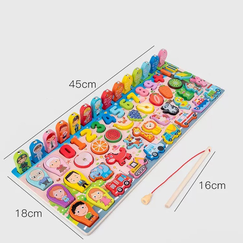 Puzzle De Madeira Para Crianças Montessori Classificação Mat - Imagem 7