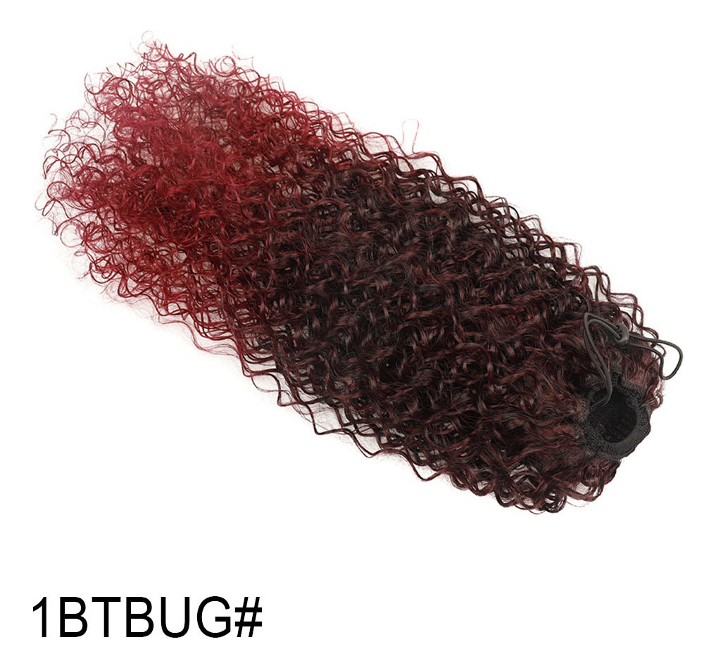 60cm Falso De Peruca Afro Cacheada Peruca Fibra Crespa Cabel - Imagem 14