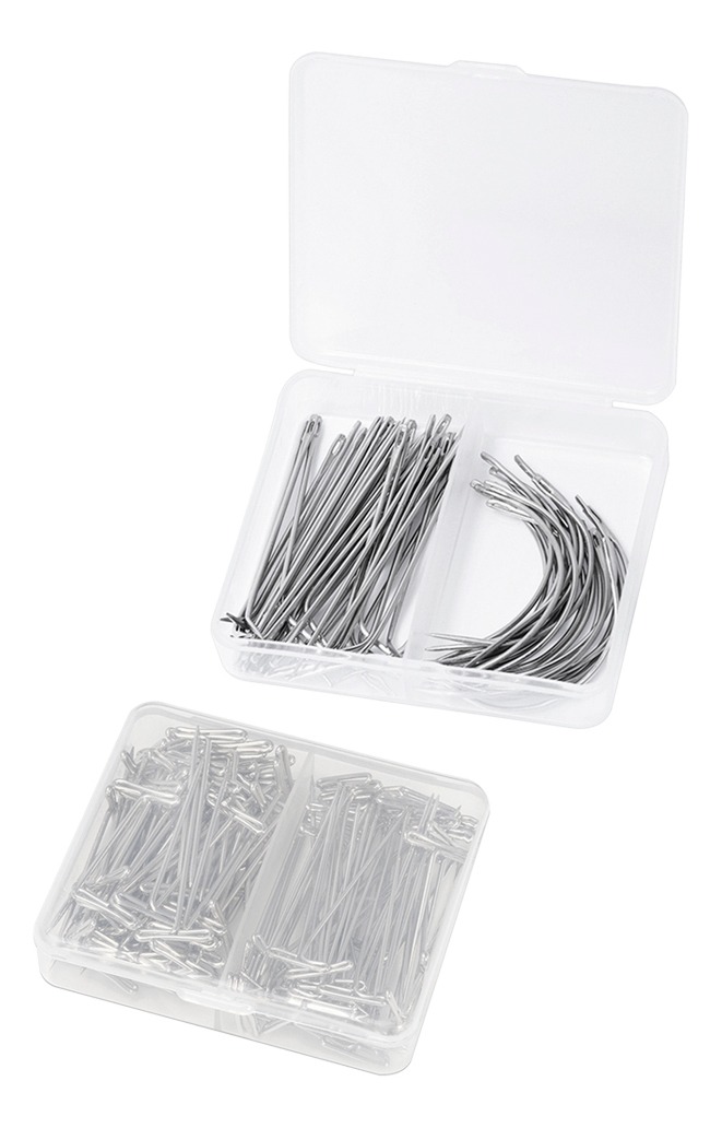 2 Encaixotado Striaght Curvada T Tipo Peruca Diy Suprimentos - Imagem 3