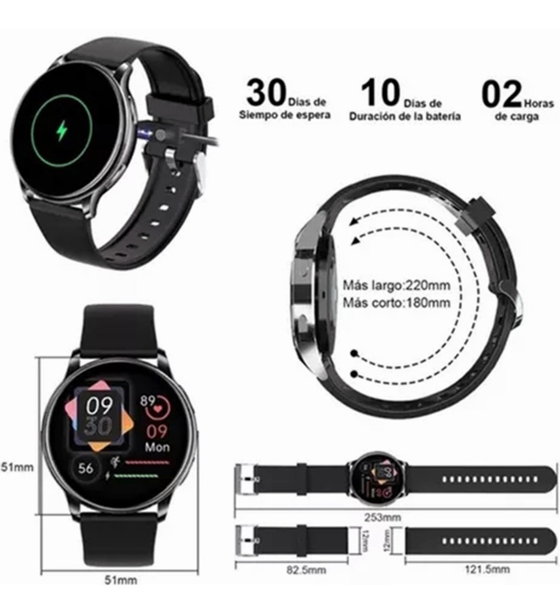 Smartwatch Esportivo Impermeável P/ Xiaomi Huawei Ios Mulher - Imagem 14