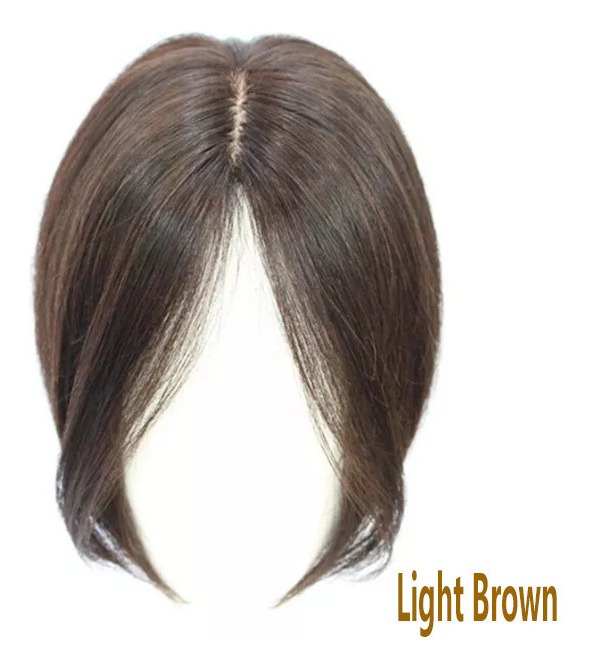 Aplique Cabelo Humano Topper Frontal Cast Escuro Franja Wig - Imagem 3