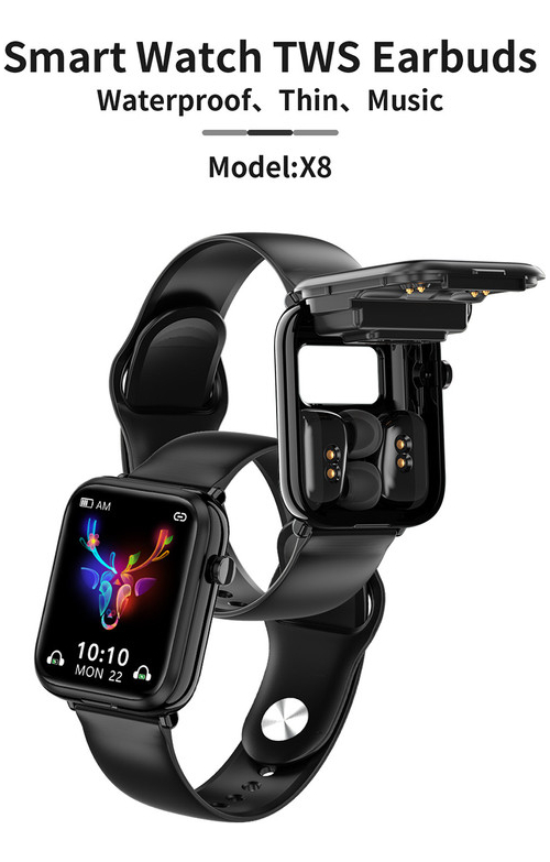 Fone De Ouvido X8 Smart Watch 2 Em 1 Para Xiaomi Huawei - Imagem 3