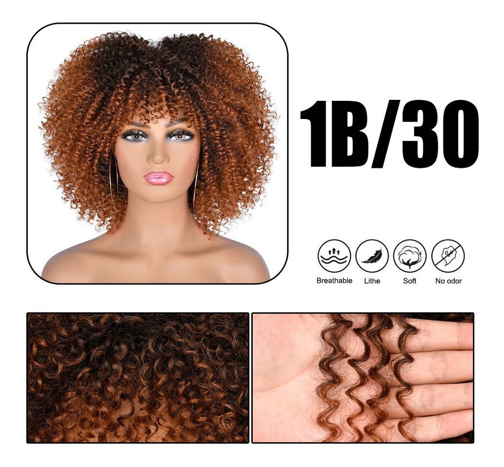Peruca Peruca Afro Cacheada Para Uso Diario - Imagem 15