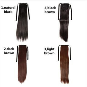 A Peruca Tinha Cabelo Liso Longo Com Um Rabo De Cavalo De 55