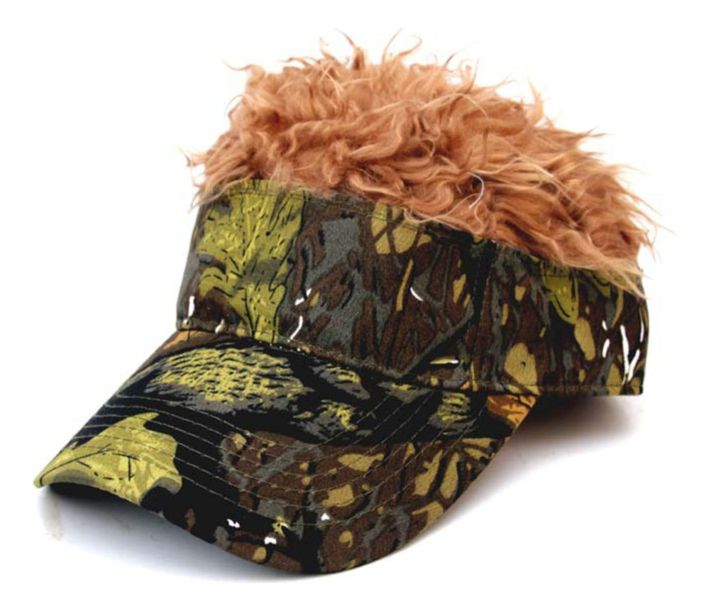 Boné De Peruca Com Peruca De Cabelo De Camufla Falsa Base Só - Imagem 5