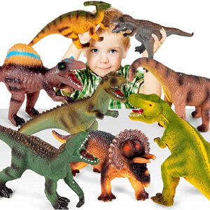 Abincee, 8 Peças De Brinquedos Grandes Para Dinossauros, Cri