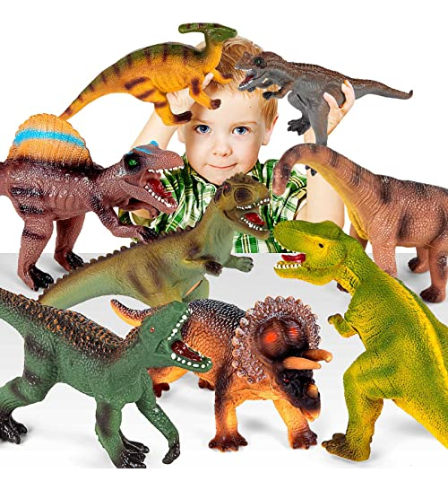 Abincee, 8 Peças De Brinquedos Grandes Para Dinossauros, Cri