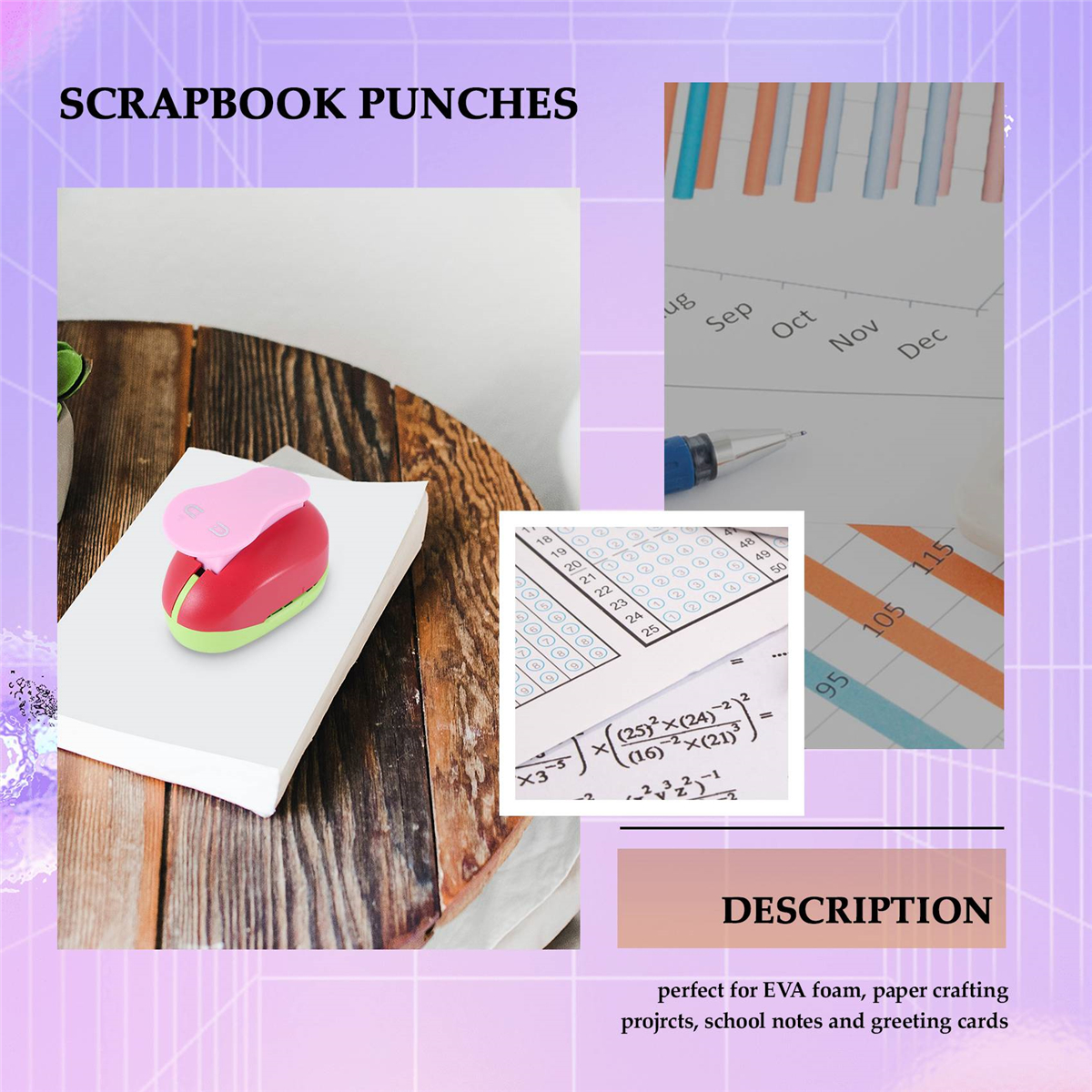Scrapbook Perfuradores Brincos Cortador De Cartão Craft Cali - Imagem 5