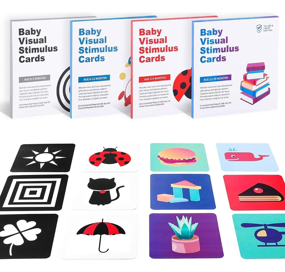 Cartas Brinquedo Montessori Alto Contraste P/ Bebê Estímulo